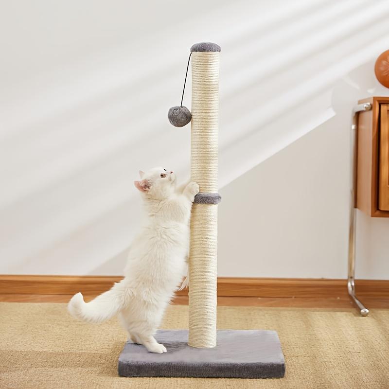 HKM-4703165 Durable Sisal Rope Cat Scratching Post with Hanging Ball Toy for Indoor Play and Claw Health