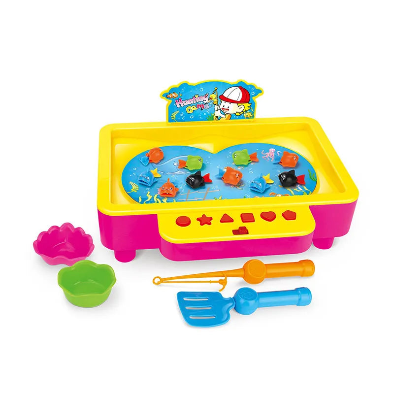 HKM-470547 Electric Musical Water Fishing Toy for Kids - 10 Fish Game, Ages 2 to 4, ABS Material
