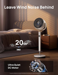 HKM-4705619 120° Omni-Directional Oscillating Pedestal Fan with Remote, 9 Speeds, 6 Modes, 20dB Noise Level, 8-Hour Timer, RGB Light