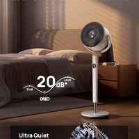 HKM-4705619 120° Omni-Directional Oscillating Pedestal Fan with Remote, 9 Speeds, 6 Modes, 20dB Noise Level, 8-Hour Timer, RGB Light