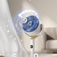 HKM-4705619 120° Omni-Directional Oscillating Pedestal Fan with Remote, 9 Speeds, 6 Modes, 20dB Noise Level, 8-Hour Timer, RGB Light
