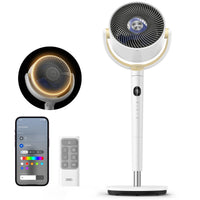 HKM-4705619 120° Omni-Directional Oscillating Pedestal Fan with Remote, 9 Speeds, 6 Modes, 20dB Noise Level, 8-Hour Timer, RGB Light