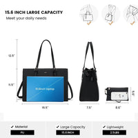 HKM-470611 Fashionable PU Leather Tote Laptop Bag Suitable for 15.6-Inch Laptops for Business and Travel