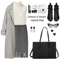 HKM-470611 Fashionable PU Leather Tote Laptop Bag Suitable for 15.6-Inch Laptops for Business and Travel