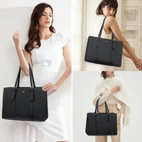 HKM-470611 Fashionable PU Leather Tote Laptop Bag Suitable for 15.6-Inch Laptops for Business and Travel