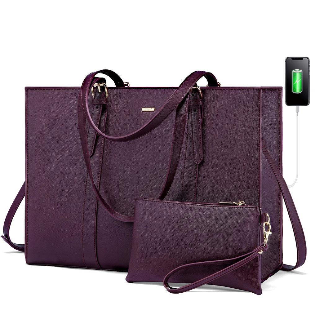 HKM-1671507 Fashionable PU Leather Tote Laptop Bag Suitable for 15.6-Inch Laptops for Business and Travel