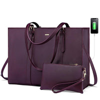 HKM-470611 Fashionable PU Leather Tote Laptop Bag Suitable for 15.6-Inch Laptops for Business and Travel