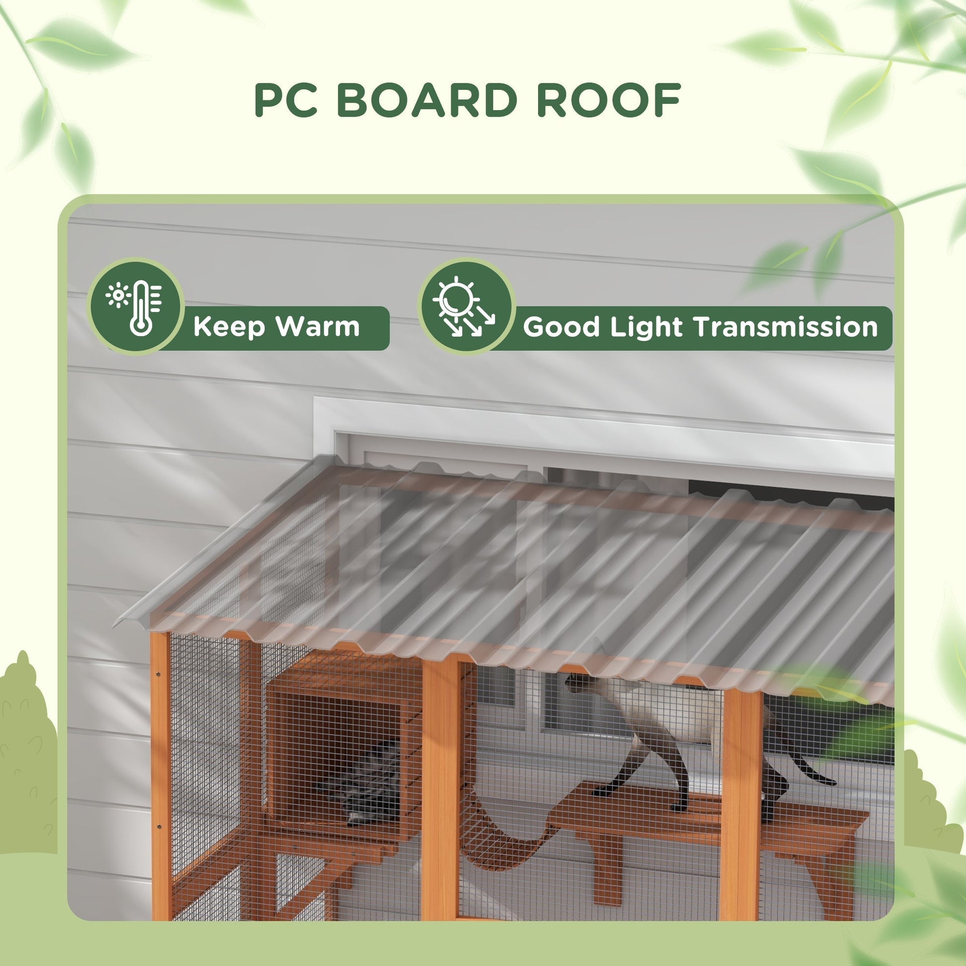 HKM-4706365 Outdoor Cat Enclosure with Bridge Platforms and Resting Box for Cats