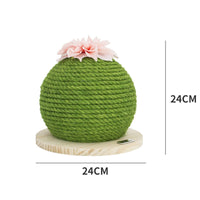 HKM-4706493 Sisal Cactus Cat Climbing Frame with Wooden Base for Nail Sharpening and Scratch Reduction