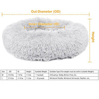 HKM-4706749 Cozy Fleece Pet Bed with Non-Slip Bottom - Soft Warm Cushion for Dogs and Cats (L Size)