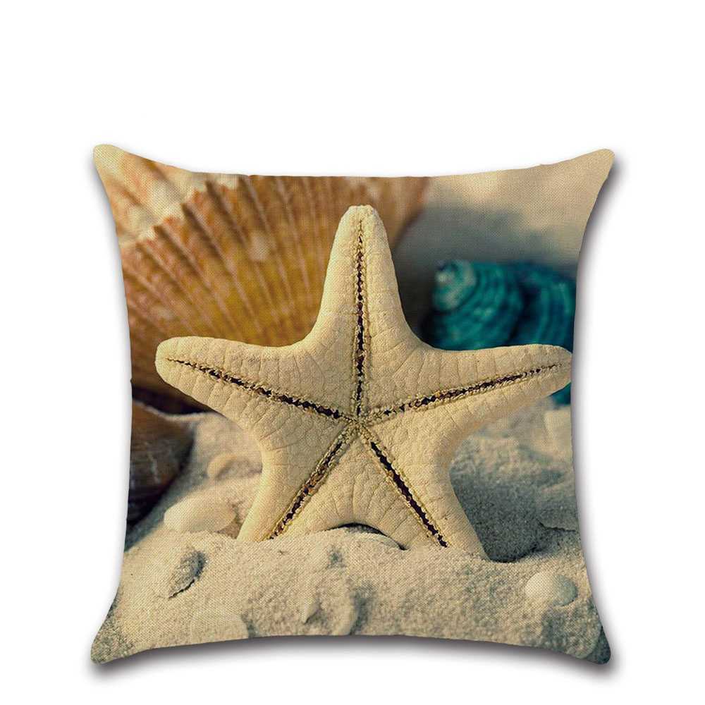 HKM-470739 Hand-Woven Macrame Cushion Cover - 45x45cm Beach Style Linen Pillowcase for Home Decor