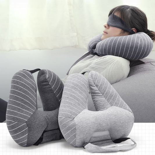 HKM-470739 U-Shaped Travel Neck Pillow with Foam Particles for Cervical Support and Lumbar Comfort