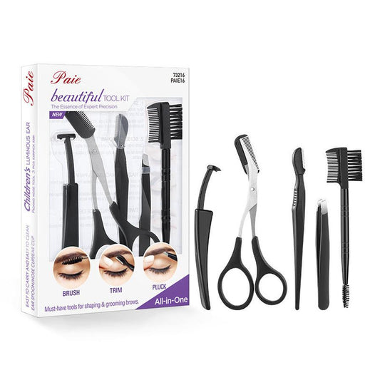 HKM-470803 Stainless Steel Eyebrow Trimmer Set with Shaving Tool, Perfect for Precision Grooming
