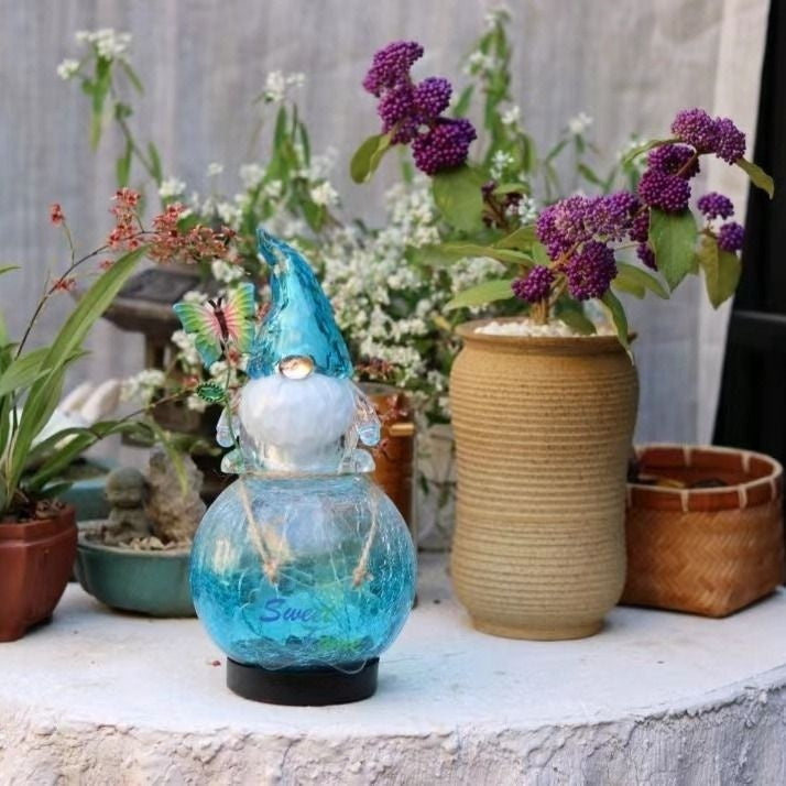 HKM-470867 Acrylic Elf Ornament for Outdoor Garden Decoration - Sky Blue Resin Craft, Modern Simplicity Design