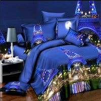 HKM-470867 Brushed 3D Four-Piece Bedding Set with Floral Design in Polyester Fiber
