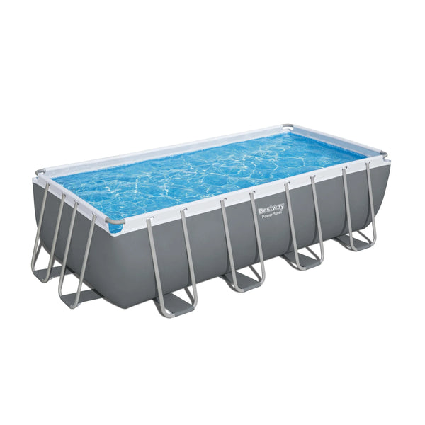 HKM-470931 Goodway 56670 Power Steel Rectangle Above Ground Swimming Pool 4.88m x 2.44m x 1.22m
