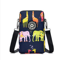 HKM-470931 Vertical Oxford Phone Bag with Zipper Closure and Multiple Floral Prints