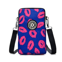 HKM-470931 Vertical Oxford Phone Bag with Zipper Closure and Multiple Floral Prints