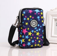 HKM-470931 Vertical Oxford Phone Bag with Zipper Closure and Multiple Floral Prints