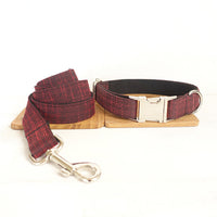 HKM-4710077 Stylish Red Canvas Dog Collar with Quick-Release Metal Buckle