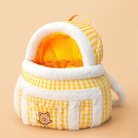 HKM-4710333 Animal-Shaped Portable Pet Diaper Bag for Kittens and Puppies, Soft PP Nylon Backpack