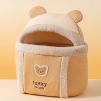 HKM-4710333 Animal-Shaped Portable Pet Diaper Bag for Kittens and Puppies, Soft PP Nylon Backpack