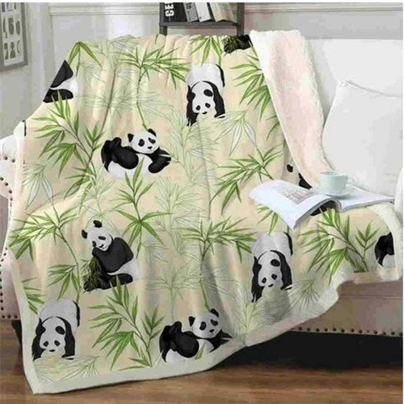 HKM-471059 Cozy Panda Series Flannel Blanket for Ultimate Comfort