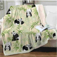 HKM-471059 Cozy Panda Series Flannel Blanket for Ultimate Comfort