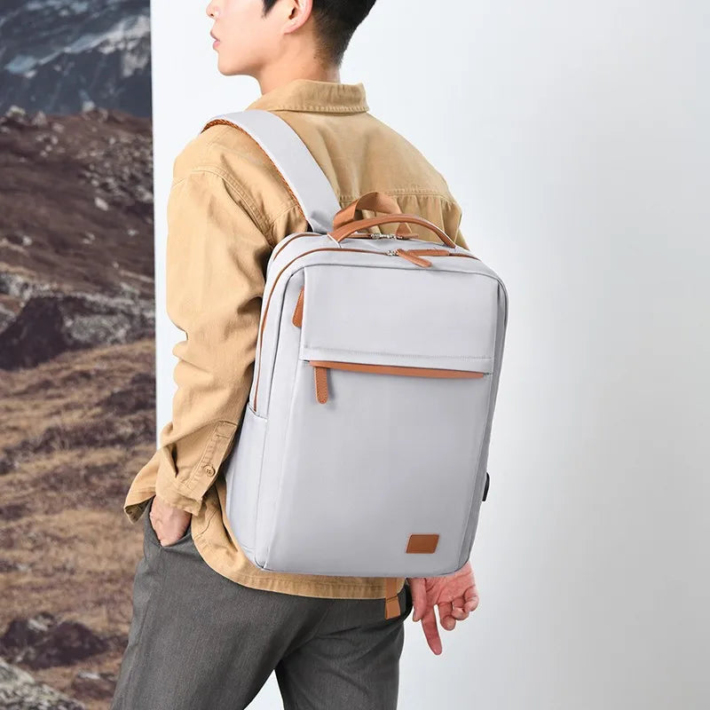 HKM-471123 Waterproof Laptop Backpack with USB Charging Port for Office and Travel