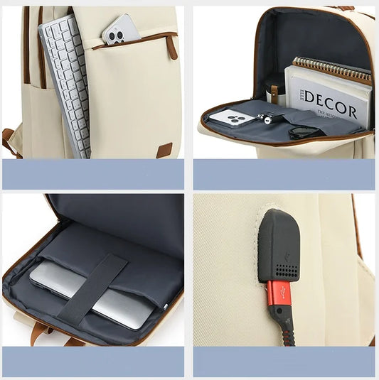 HKM-471123 Waterproof Laptop Backpack with USB Charging Port for Office and Travel