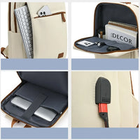 HKM-471123 Waterproof Laptop Backpack with USB Charging Port for Office and Travel