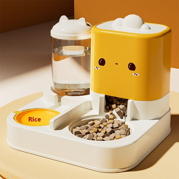 HKM-4711869 Automatic Pet Water Fountain and Feeder - 3700ML Capacity, Available in Cartoon Colors
