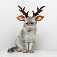 HKM-4712893 Christmas Plush Antler Headband for Medium and Large Dogs