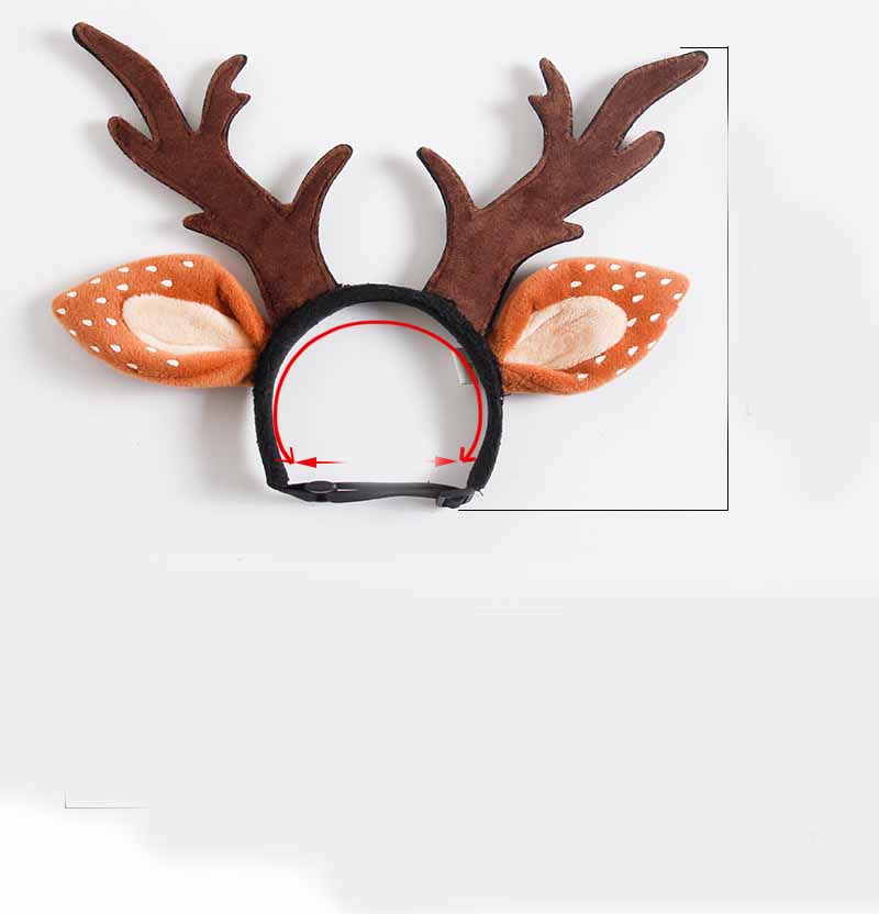 HKM-4712893 Christmas Plush Antler Headband for Medium and Large Dogs