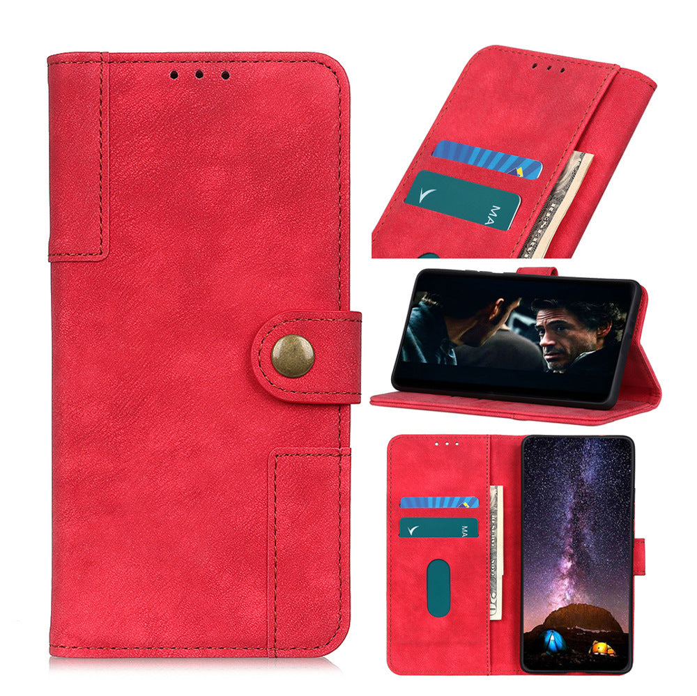 HKM-471315 ASUS Zenfone 7 Leather Wallet Case with Copper Buckle and Antelope Pattern - Available in Black, Red, Blue, Brown