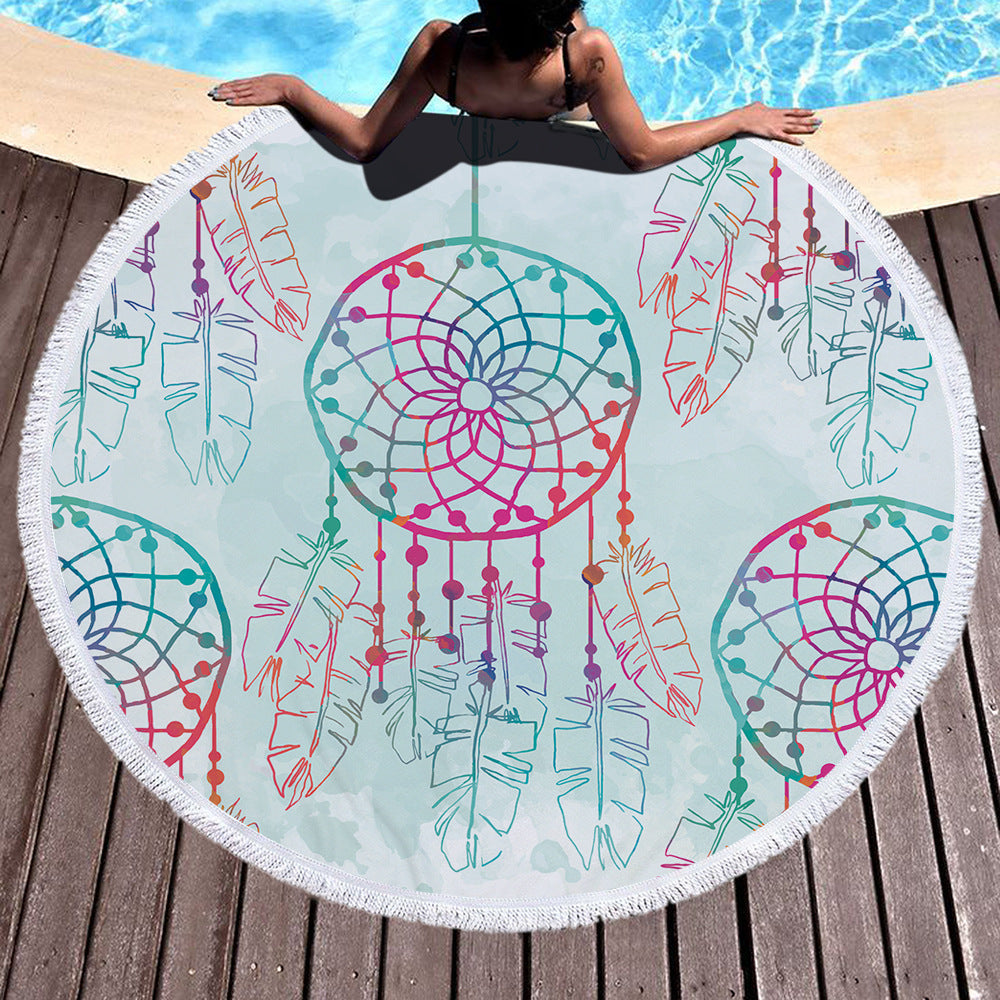 HKM-471443 Microfiber Beach Towel - Lightweight, Quick-Drying Polyester - Available in 12 Stylish Designs