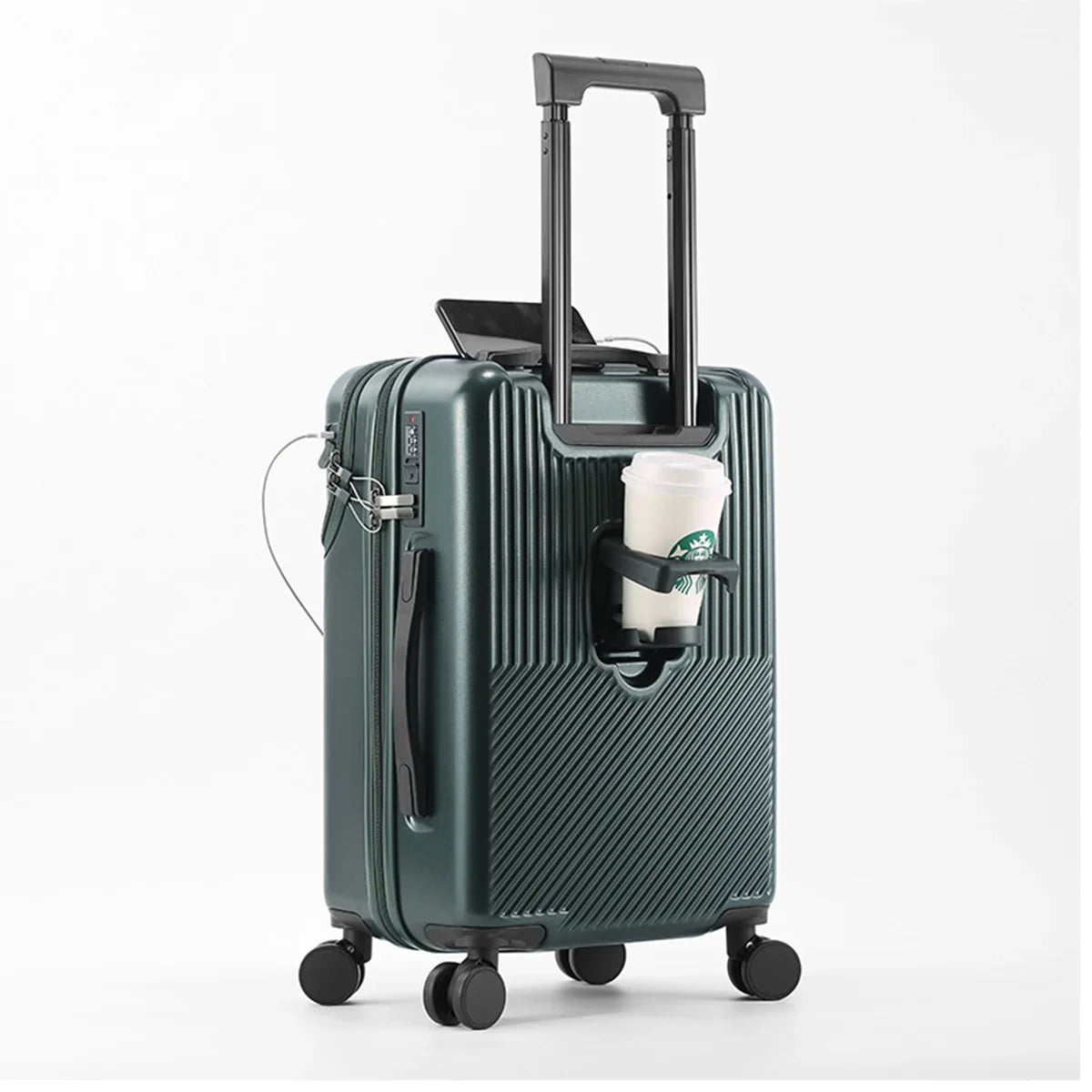 HKM-471443 Unisex Cabin Spinner Luggage with USB Port for Effortless Travel