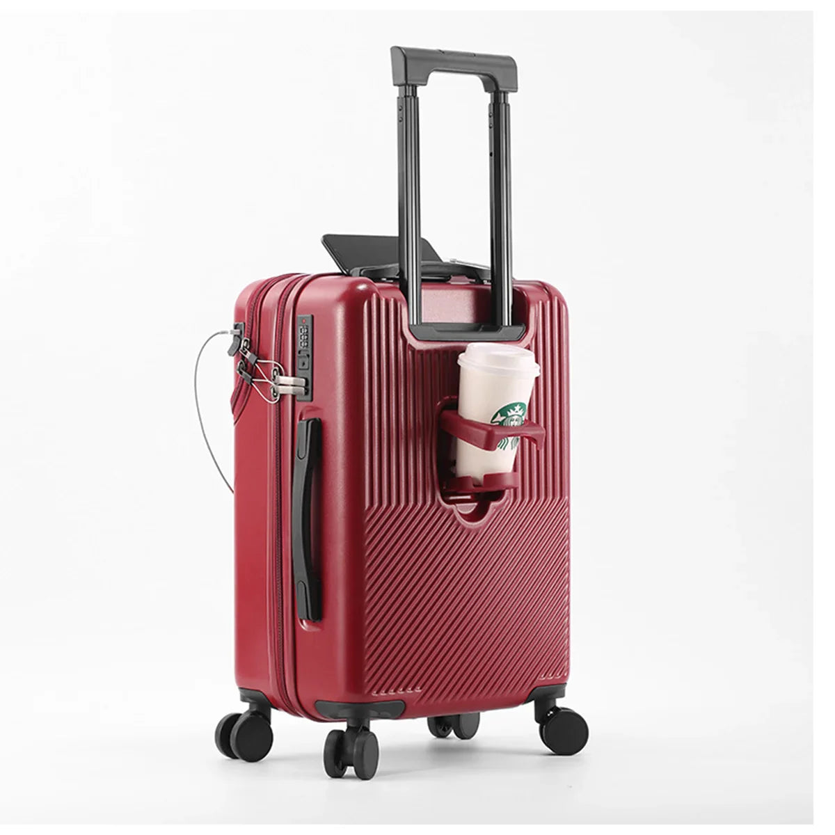HKM-471443 Unisex Cabin Spinner Luggage with USB Port for Effortless Travel