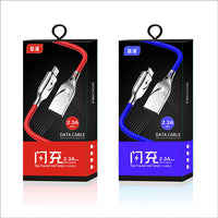 HKM-471443 Zinc Alloy Cloth Braided Data Cable, 1m/2m Length, 5V/2.3A Fast Charging, USB Copper Pin