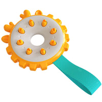 HKM-4714685 Training Bite Resistance Dog Toothbrush Toy Ring - Molar Dental Chew Toy in Lake Blue, Yellow, Green, Orange