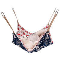 HKM-4715453 Breathable Cotton Linen Cat Hammock Bed with Hanging Hook - Multicolor, 47x47cm
