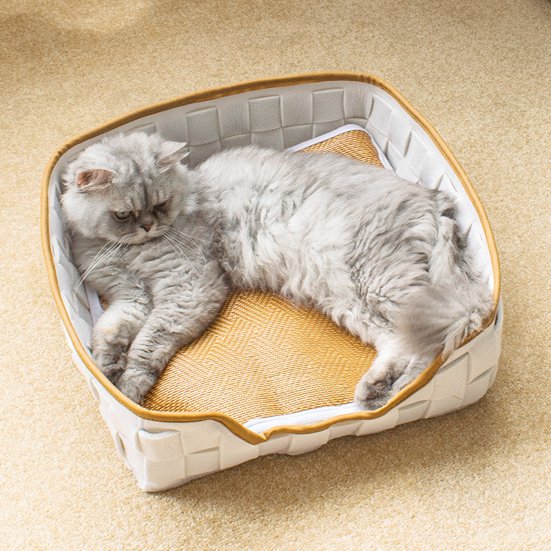 HKM-4717885 Felt Cat Litter Universal Non-Stick Pet Bed in Round and Square Styles