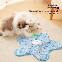 HKM-4718653 Electric Cat Toy with Smart Hunting Features - Blue Fish & White Seaweed Set