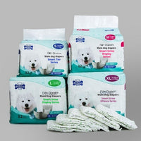 HKM-471891 Adjustable Male Dog Diaper - Urine Protection for Small to Extra Large Dogs - White
