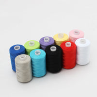 HKM-471891 Multicolor Dacron Sewing Thread - 300 Meters per Roll, 10 Piece Set for DIY Projects