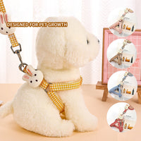 HKM-4721085 Small Dog Harness with Quick Release Nylon Straps and Anti-Pull Leash for Pets