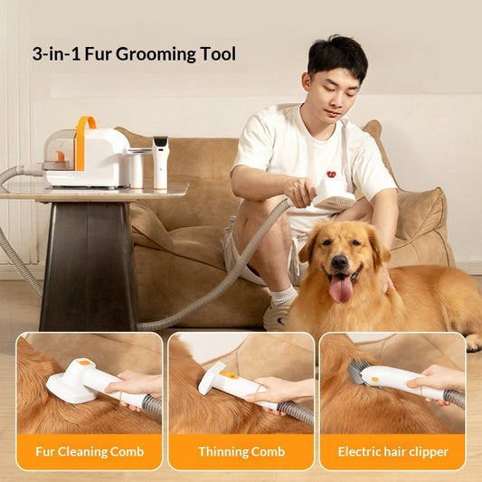 HKM-4721469 Electric Hair Clipper with Built-in Hair Suction for Effortless Pet Grooming