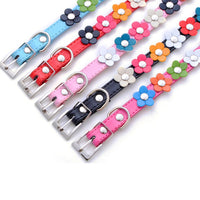 HKM-4721597 Small Flower Design PU Pet Collar in Various Colors and Sizes