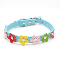 HKM-4721597 Small Flower Design PU Pet Collar in Various Colors and Sizes