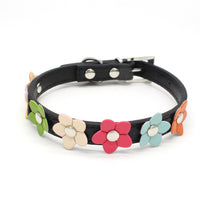 HKM-4721597 Small Flower Design PU Pet Collar in Various Colors and Sizes